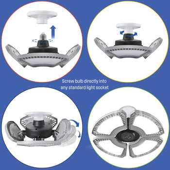 8000 Lumen LED Deformable Utility Light, Set of 2