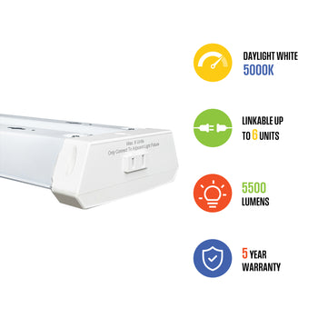 5500 Lumen LED Shop Light, 2 Pack