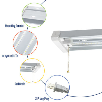 5500 Lumen LED Shop Light, 2 Pack