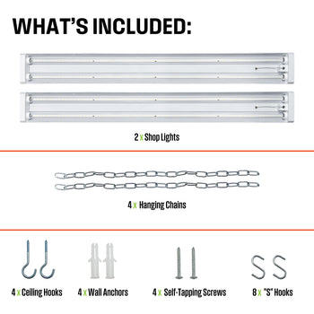 5500 Lumen LED Shop Light, 2 Pack