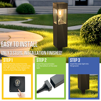 30 Lumen Solar Filament LED Bollard Path Light, Set of 6