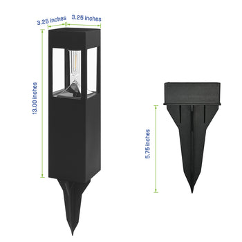 30 Lumen Solar Filament LED Bollard Path Light, Set of 6