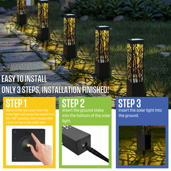 30 Lumen Solar Bollard Path Light, Set of 5