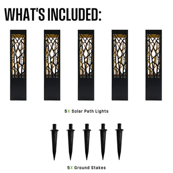 30 Lumen Solar Bollard Path Light, Set of 5
