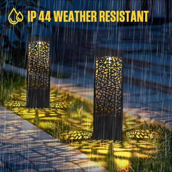 30 Lumen Solar Bollard Path Light Set Warm White + 7 Color Changing, Set of 5