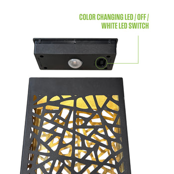 30 Lumen Solar Bollard Path Light Set Warm White + 7 Color Changing, Set of 5