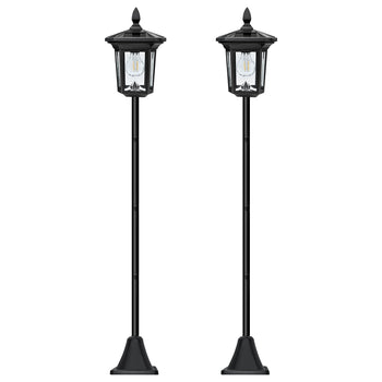 100 Lumen Solar Filament Post Light, Set of 2