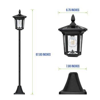 100 Lumen Solar Filament Post Light, Set of 2