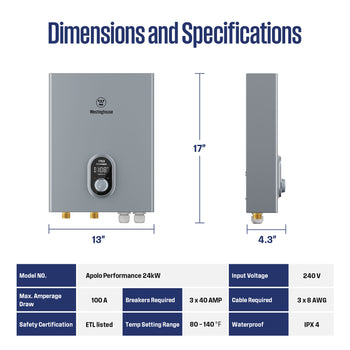 24KW Electric Tankless Water Heater