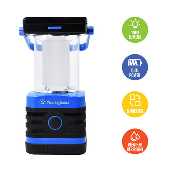 1000 LUMEN Solar Portable Rechargeable Lanterns, Set of 2