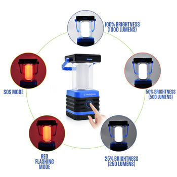 1000 LUMEN Solar Portable Rechargeable Lanterns, Set of 2
