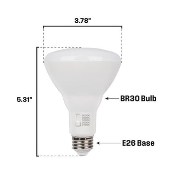9 Watt (65 Watt Equivalent) BR30 Flood Dimmable LED Light Bulb with Color Temperature Selection