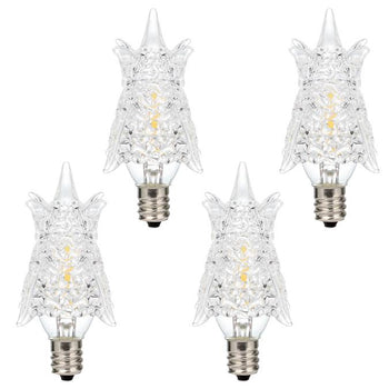 0.6 Watt Star Dimmable Filament LED Light Bulb, 3000K Clear E12 (Candelabra) Base, 4-Pack