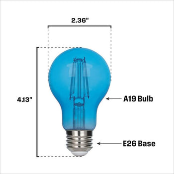 4.5 Watt (40 Watt Equivalent) A19 Filament LED Light Bulb, Blue