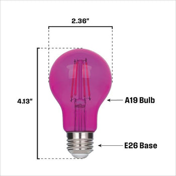 4.5 Watt (40 Watt Equivalent) A19 Filament LED Light Bulb, Pink