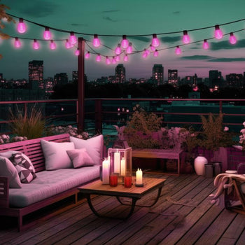 2 Watt (40 Watt Equivalent) S14 Filament LED Light Bulb, Pink