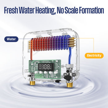 3.5KW Mini Electric Tankless Water Heater, Silver Gray