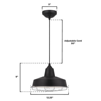Academy LED Pendant, Black Finish