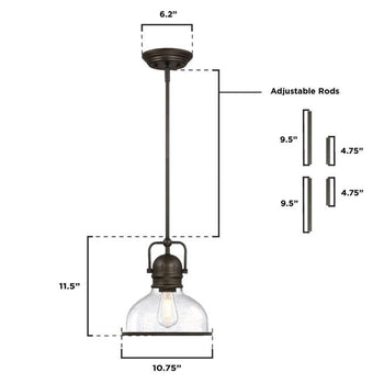 Boswell Pendant, Black-Bronze Finish