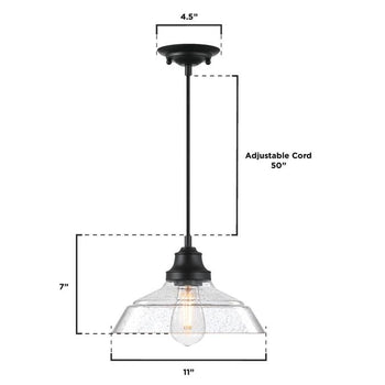 Iron Hill Pendant, Matte Black Finish