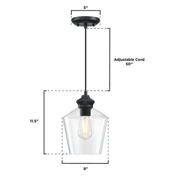 Ramsey Mini Pendant, Matte Black Finish