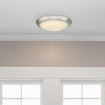 Morrell 11 inch LED Indoor Flush Mount Ceiling Fixture, Brushed Nickel