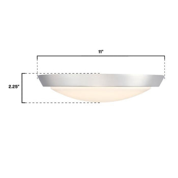 Morrell 11 inch LED Indoor Flush Mount Ceiling Fixture, Brushed Nickel