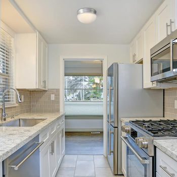 Lakehurst 7 inch Indoor Flush Mount Ceiling Fixture, Brushed Nickel