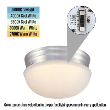 Lakehurst 7 inch Indoor Flush Mount Ceiling Fixture, Brushed Nickel