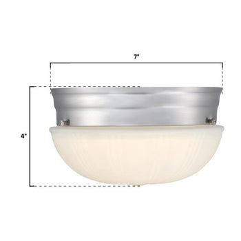 Lakehurst 7 inch Indoor Flush Mount Ceiling Fixture, Brushed Nickel