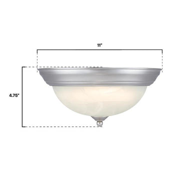 Dubrow 11 inch Indoor Flush Mount Ceiling Fixture, Brushed Nickel