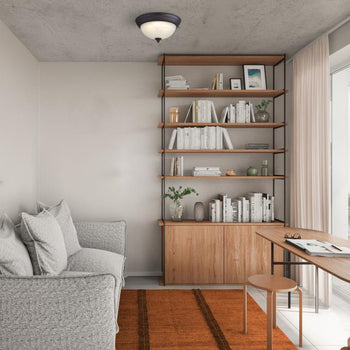 Dubrow 11 inch Indoor Flush Mount Ceiling Fixture, Black-Bronze