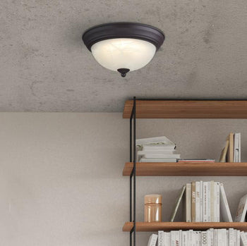 Dubrow 11 inch Indoor Flush Mount Ceiling Fixture, Black-Bronze