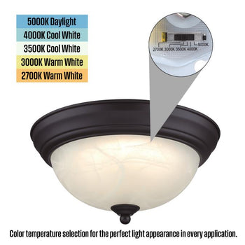 Dubrow 11 inch Indoor Flush Mount Ceiling Fixture, Black-Bronze