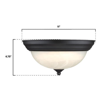 Dubrow 11 inch Indoor Flush Mount Ceiling Fixture, Black-Bronze