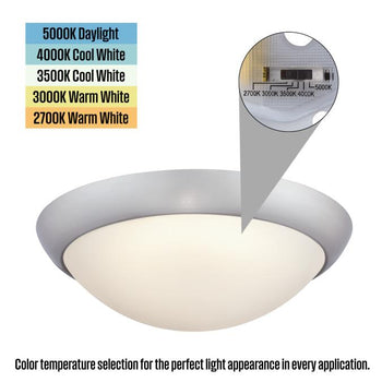 Redbank 11 inch Indoor Flush Mount Ceiling Fixture, Brushed Nickel