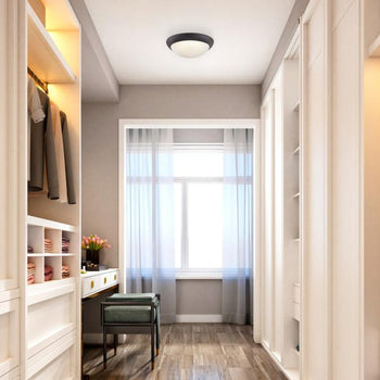 Redbank 11 inch Indoor Flush Mount Ceiling Fixture, Black-Bronze