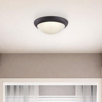 Redbank 11 inch Indoor Flush Mount Ceiling Fixture, Black-Bronze