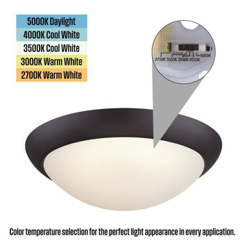 Redbank 11 inch Indoor Flush Mount Ceiling Fixture, Black-Bronze