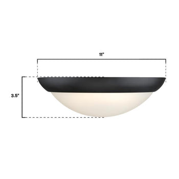 Redbank 11 inch Indoor Flush Mount Ceiling Fixture, Black-Bronze