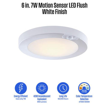 6 inch, 7 Watt LED Indoor/Outdoor Flush Mount Ceiling Fixture