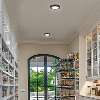 6 inch, 8 Watt Dimmable LED Indoor/Outdoor Flush Mount Ceiling Fixture, Black