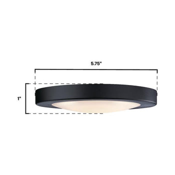 6 inch, 8 Watt Dimmable LED Indoor/Outdoor Flush Mount Ceiling Fixture, Black