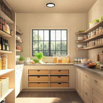 7 inch, 17 Watt Dimmable LED Indoor/Outdoor Flush Mount Ceiling Fixture, Black