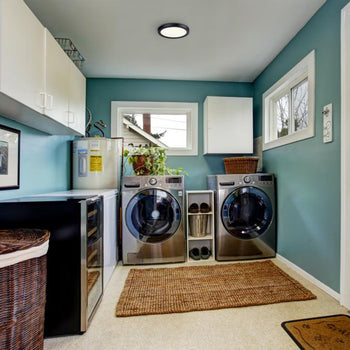 7 inch, 17 Watt Dimmable LED Indoor/Outdoor Flush Mount Ceiling Fixture, Black