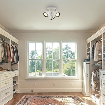 Remick Three-Light Indoor Multi-Directional Flush Mount Ceiling Fixture, Off White Finish