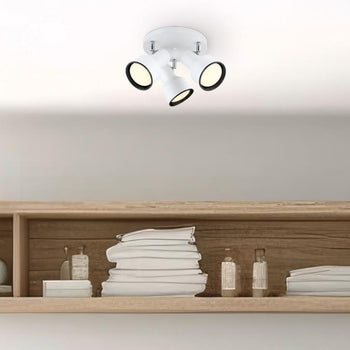 Remick Three-Light Indoor Multi-Directional Flush Mount Ceiling Fixture, Off White Finish