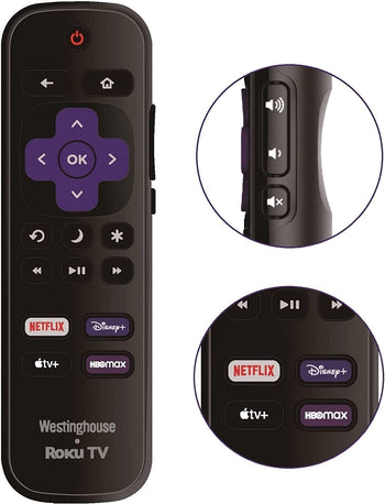 Roku Remote - Hotkeys: Netflix, Disney +, Apple TV, Max