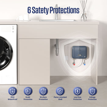 3.5KW Mini Electric Tankless Water Heater, Deep Blue
