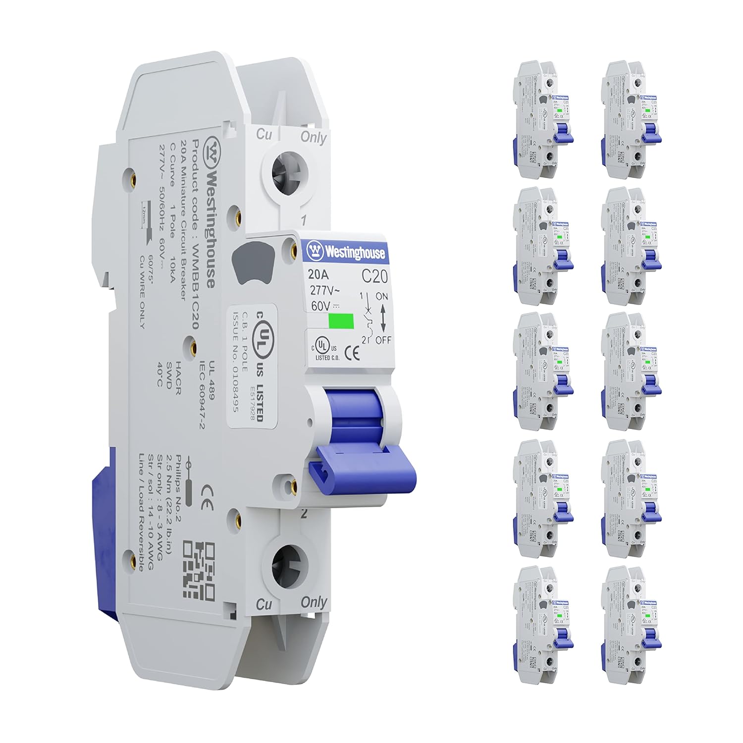 20A 1 Pole Miniature Circuit Breaker C Curve (Pack of 10